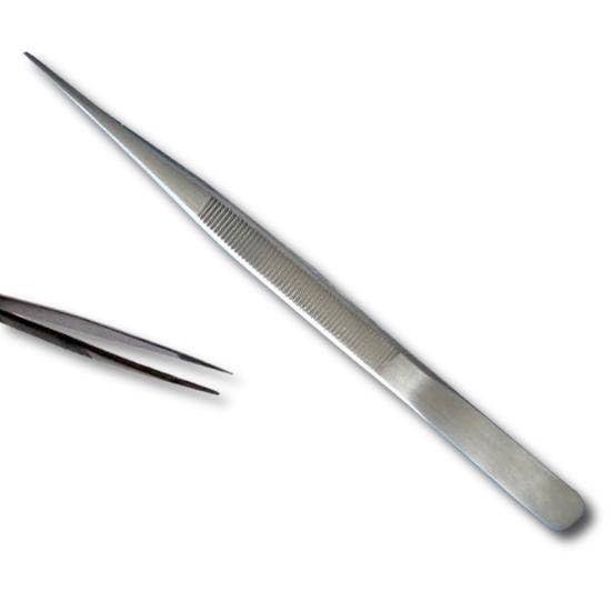 6.5" Stainless Steel Tweezers with Serrated Jaws