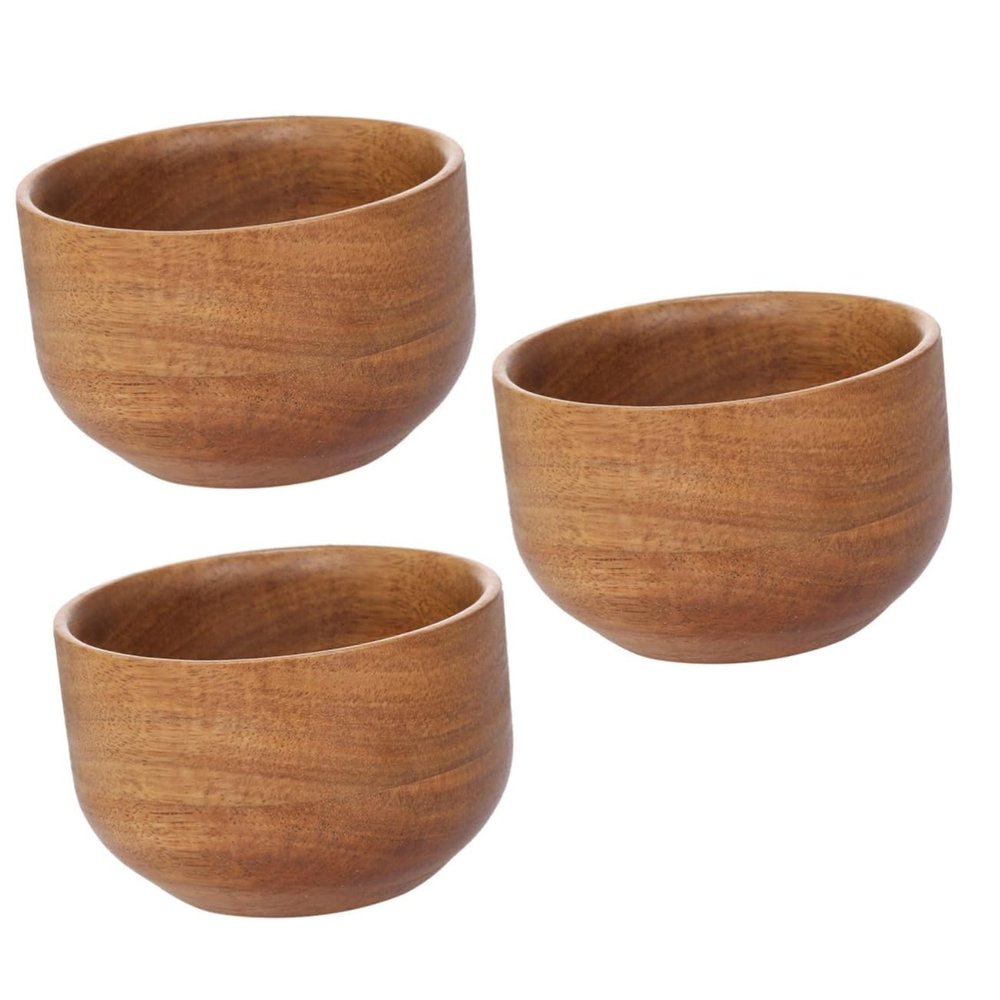 minkissy 3pcs Men Shaving Bowl Shave Butter Bowl for Men Shaving Cream Wooden for Home Barber Shop