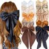 10 PCS Large Hair Bows Ribbon Bow for Women,Hair Bows for Womens,Oversized Long-tail Cute Aesthetic Hair Accessories,Large Hair Barrettes for Women,Big Bows for GirlsWarm brown view 1