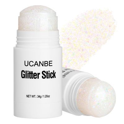 UCANBE White Body Glitter Stick for Singer Concerts Music Festivals, Face Glitter Makeup for Face Body Hair Eyes & Lips, Chunky Glitter Sparkling Mermaid Sequins for Women 1.2OZ