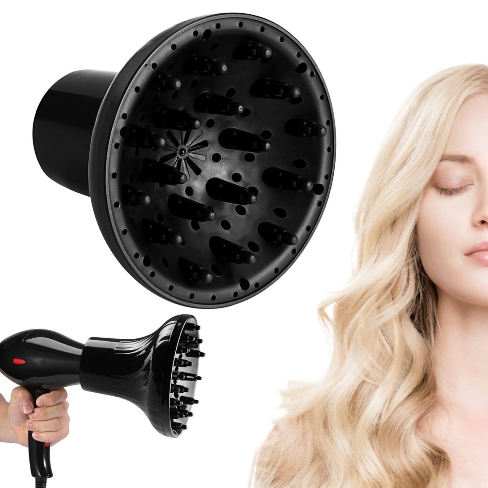 Hair Diffuser for Curly Hair Warm Air Universal Hair Diffuser Hood Interface Hair Dryer Styling Air Hood Curling Air Hood Hair Tool Fluffy Hair Hood Black