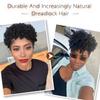 Remanbo 2-inch Short Hair Afro- Explosive Wig Synthetic Hair Full Head Cover Dirty Braid Fluffy Short Curly Hair (1B/27Black-coffee) view 2