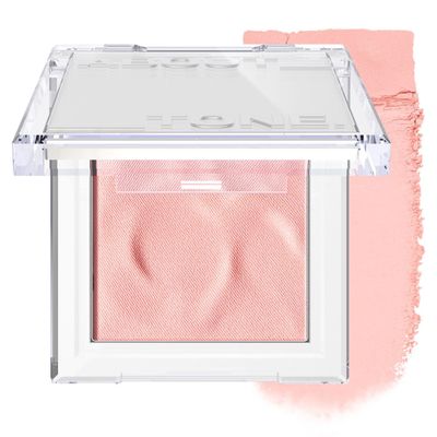 ABOUT TONE Fluffy Wear Blusher - Pressed Powder Cheek Blush with Airy and Soft Matte Blurring Finish Blendable & Buildable Natural Color Korean Makeup Vegan (09 DOLLISH MILKY CORAL)