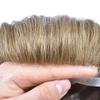 Toupee For Men Real Human Hair French Lace Hairpiece For Mens Toupee Hair System For Men Hair Replacement Lace Front Mens Hair Piece 6x9"-100% light to Medium density17# DARK ASH BLONDE view 3