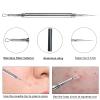 Acne Needle and Blackhead Removal Tool, Stainless Steel Pimple Popper Tool, Double Ended Needle with Cap Removal for Nose Face (1 Pack Black) view 3