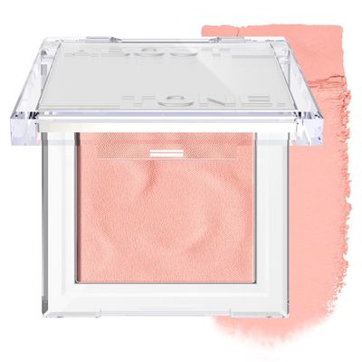 ABOUT TONE Fluffy Wear Blusher - Pressed Powder Cheek Blush with Airy and Soft Matte Blurring Finish Blendable & Buildable Natural Color Korean Makeup Vegan (10 BUBBLY ORANGE PEACH)