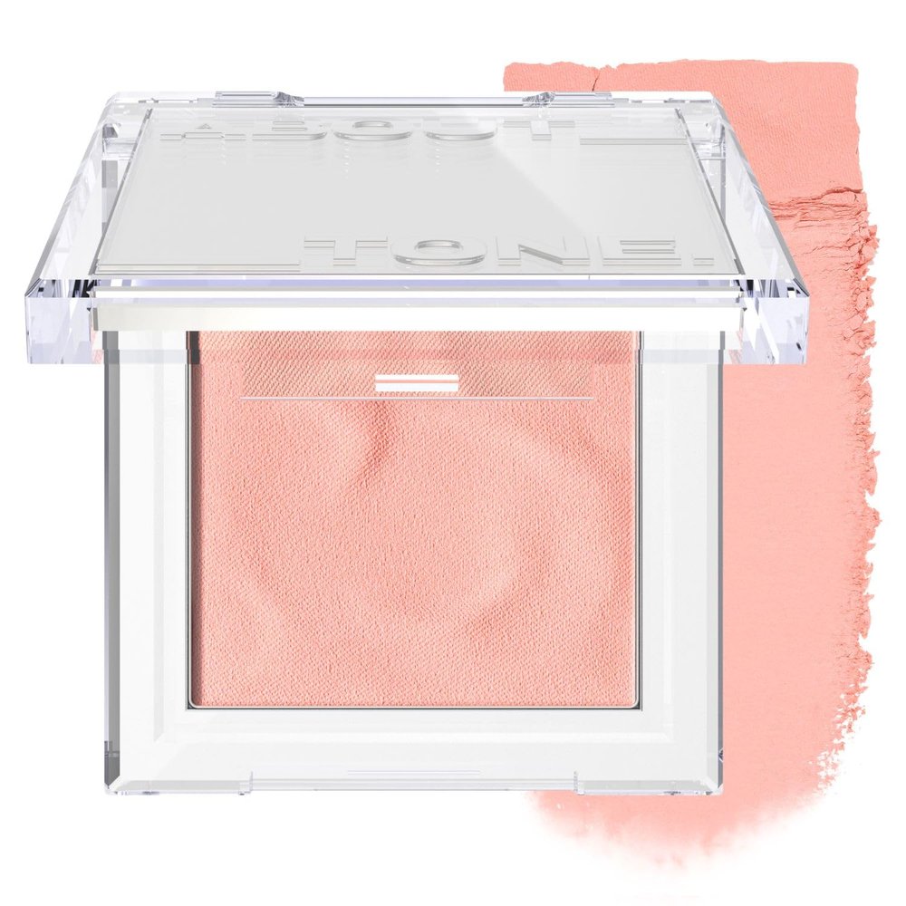 ABOUT TONE Fluffy Wear Blusher - Pressed Powder Cheek Blush with Airy and Soft Matte Blurring Finish Blendable & Buildable Natural Color Korean Makeup Vegan (10 BUBBLY ORANGE PEACH)
