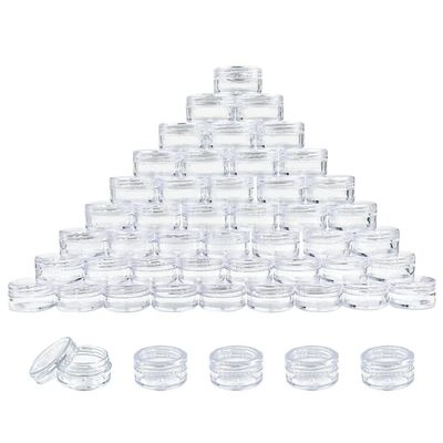10pcs Make Up Jar Cosmetic Sample Empty Container Plastic Round Lid Small Bottle Eyeshadow Cream Travel Pot 2g 3g 5g 10g 15g 20g (Color : A Size : 10pcs x 5ml) (A 10pcs x 3ml)