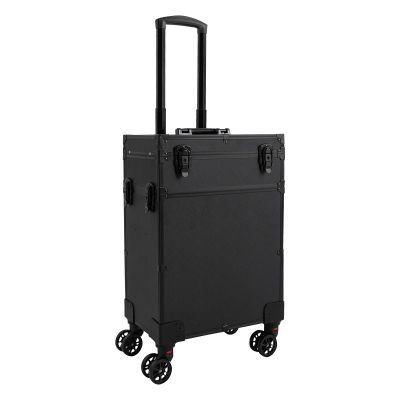 Bitodd Large Capacity Rechargeable Makeup Trolley Case, LED Rolling Makeup Case, Modern Portable Travel Makeup Case, 20W Makeup Storage Case, Hair Stylist Train Case for Traveling (3 Tier)