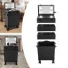 Bitodd Large Capacity Rechargeable Makeup Trolley Case, LED Rolling Makeup Case, Modern Portable Travel Makeup Case, 20W Makeup Storage Case, Hair Stylist Train Case for Traveling (3 Tier) view 3