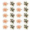 MECCANIXITY 20 Pcs Rose Flower Hair Clips 4 Inch Flower Hair Pins Flower Brooch for Women Hair Accessories Champagne view 1