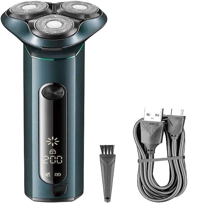 BJFSEAFN Electric Shaver Rotary 3D Floating Razor Waterproof Shaver Men's Razor Beard Trimmer USB Rechargeable