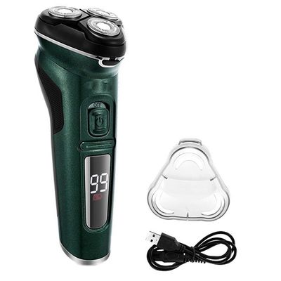BJFSEAFN Powerful Cordless LCD Electric Shaver with Charger Base Wet Dry Beard Electric Razor Rechargeable Facial Shaving Machine for Men(Green with Box)