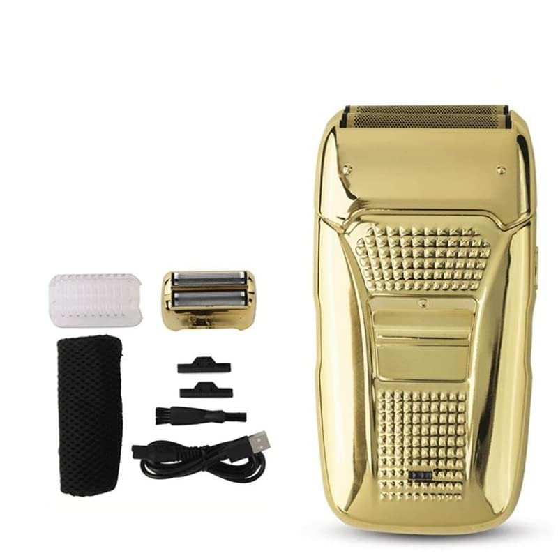 BJFSEAFN Electric Shaver Hair Cleaning Razor Beard Foil Shaving Machine Finishing Tool for Men(Gold)