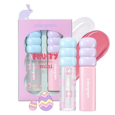 COLORGRAM FRUITY GLASS TINT MINI SET 03 COOL BEST SET | Moisturizing & Long Lasting Korean Lip Stain Tint | Stocking Stuffer, Gifts for Women and Teen Girls