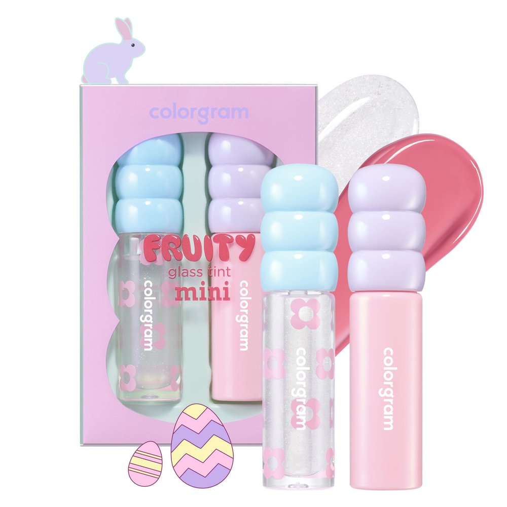 COLORGRAM FRUITY GLASS TINT MINI SET 03 COOL BEST SET | Moisturizing & Long Lasting Korean Lip Stain Tint | Stocking Stuffer, Gifts for Women and Teen Girls