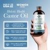 Genesis Holistic Health Organic Castor Oil  100% Pure, Cold Pressed, Hexane Free  Nourishing Hair & Skin Oil  Eyelash & Eyebrow Growth, Deep Moisturizer  16 oz Glass Bottle view 2