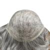 Toupee For Men Real Human Hair French Lace Hairpiece For Mens Toupee Hair System For Men Hair Replacement Lace Front Mens Hair Piece 7x9 80% light density#1B80 1B# OFF BLACK+80% GREY view 4