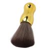Barber Brush Neck Duster, Salon Barber Neck Duster Brush with Gold Handle Soft Nylon Hair Sweeping Cleaning Brush for Face Neck Cleaningc. view 2