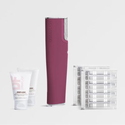DERMAFLASH LUXE+ Sonic Dermaplaning Tool for Face Peach Fuzz Removal, Anti-Aging and Exfoliation, Holiday Berry