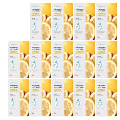 BEAUTY29 Hyaluronic Aqua Plus Essence Full Face Facial Sheet Mask 14 Sheets - 2 WEEKS SET (LEMON - 14 pack)