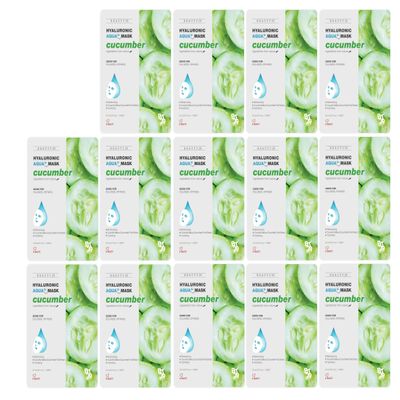 BEAUTY29 Hyaluronic Aqua Plus Essence Full Face Facial Sheet Mask 14 Sheets - 2 WEEKS SET (CUCUMBER - 14 pack)