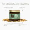 Tallow Sunscreen SPF 50  Herb-Infused Balm with Non-Nano Zinc, Carrot Seed Oil & Grass-Fed Tallow  Natural Face & Body Moisturizer, Reef Safe, Organic Ingredients, Made in USA  2.5 x 2 oz view 3