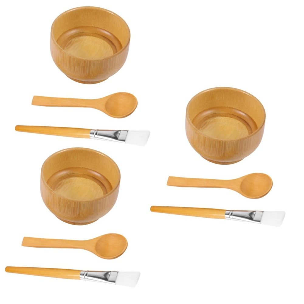 minkissy 9pcs Face Mask Mixing Bowl Brush and Spoon Skincare Tools for Even Application and Easy Cleaning for Home