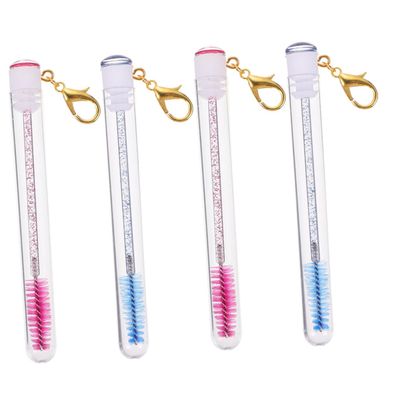 HAPINARY 4pcs Eyelash Brush Keychain Mascara Wands Versatile Applicator for Lash Extension Lightweight Portable