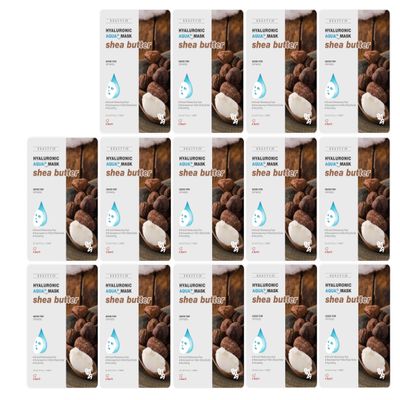 BEAUTY29 Hyaluronic Aqua Plus Essence Full Face Facial Sheet Mask 14 Sheets - 2 WEEKS SET (SHEA BUTTER - 14 pack)