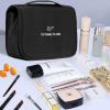 L&FY Hanging Travel Toiletry Bag Women's Cosmetic Organizer Makeup Case Pouch Men's Shaving Kits With Handle (Canvas Black) view 3