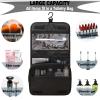 L&FY Hanging Travel Toiletry Bag Women's Cosmetic Organizer Makeup Case Pouch Men's Shaving Kits With Handle (Canvas Black) view 4