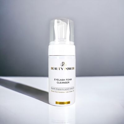 Beauty Power Eyelash Extension Foam Cleanser/Shampoo + Brush / 3.38 fl.oz / 100ml / Safe for Extensions & Natural Lashes/Safe Makeup Remover/Professional & Home Use Supplies