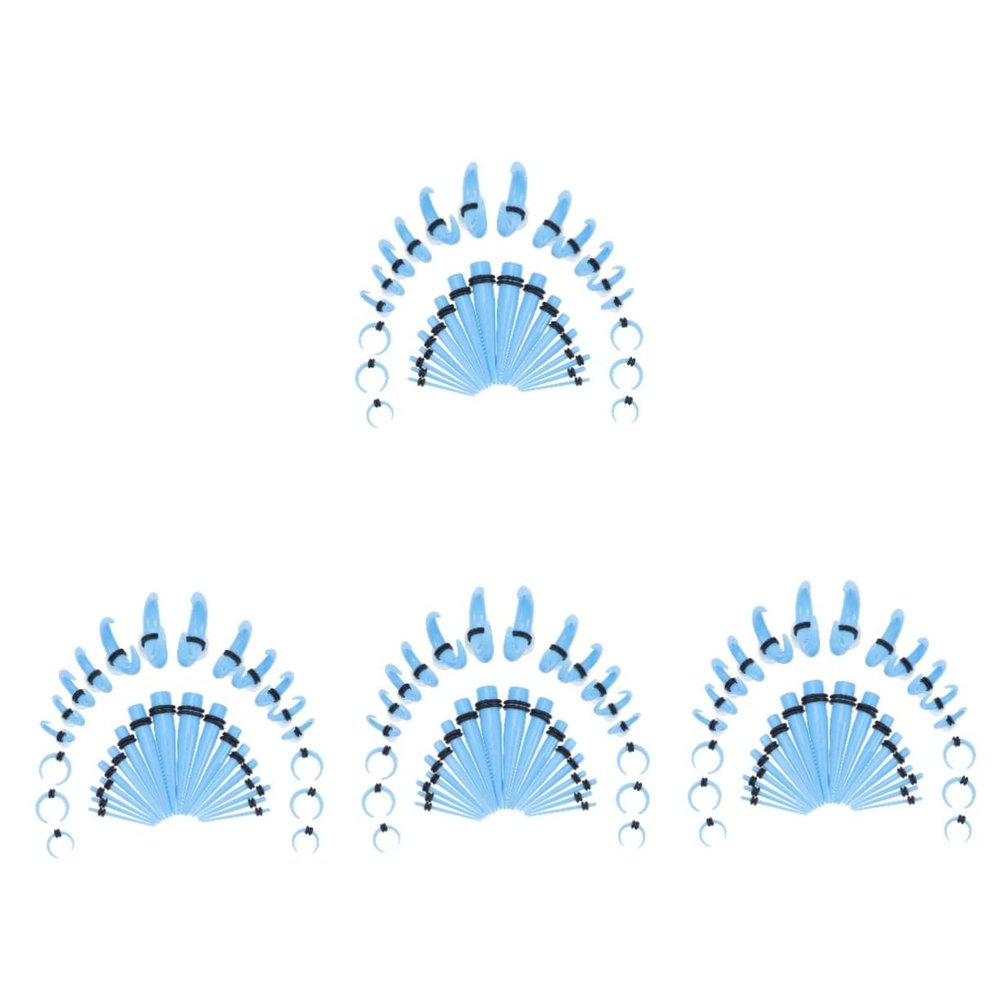 GALPADA 200pcs Gauge Earring Kit Ear Gauges Stretching Acrylic Studs for Ear Piercing Stylish Horns Jewelry for Men Women