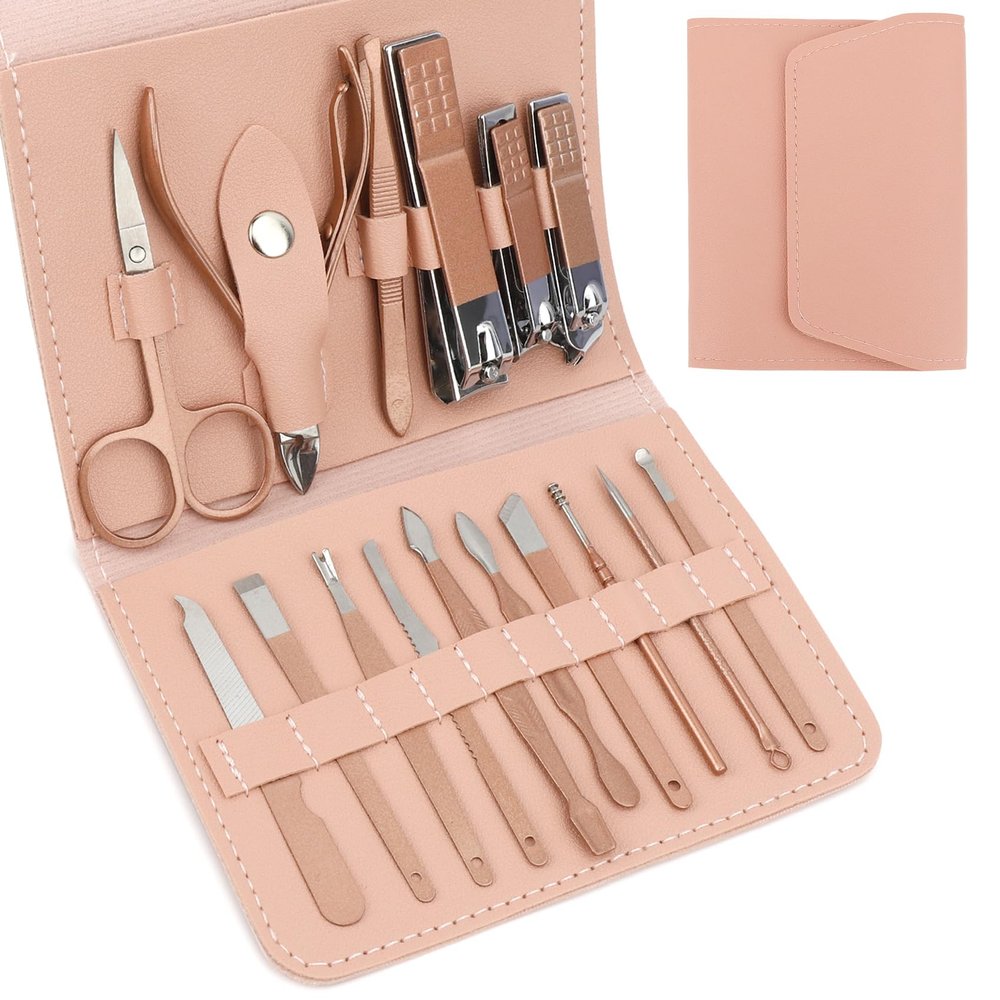 LmashRbaiw Nail Clipper Set 16 in 1,Stocking Stuffers for Adults,Christmas Gifts Under 10Dollars for Men Women,Manicure Kit,Nail Clipping Tools Portable Travel Grooming Kit,Toenail Clipper Cutters