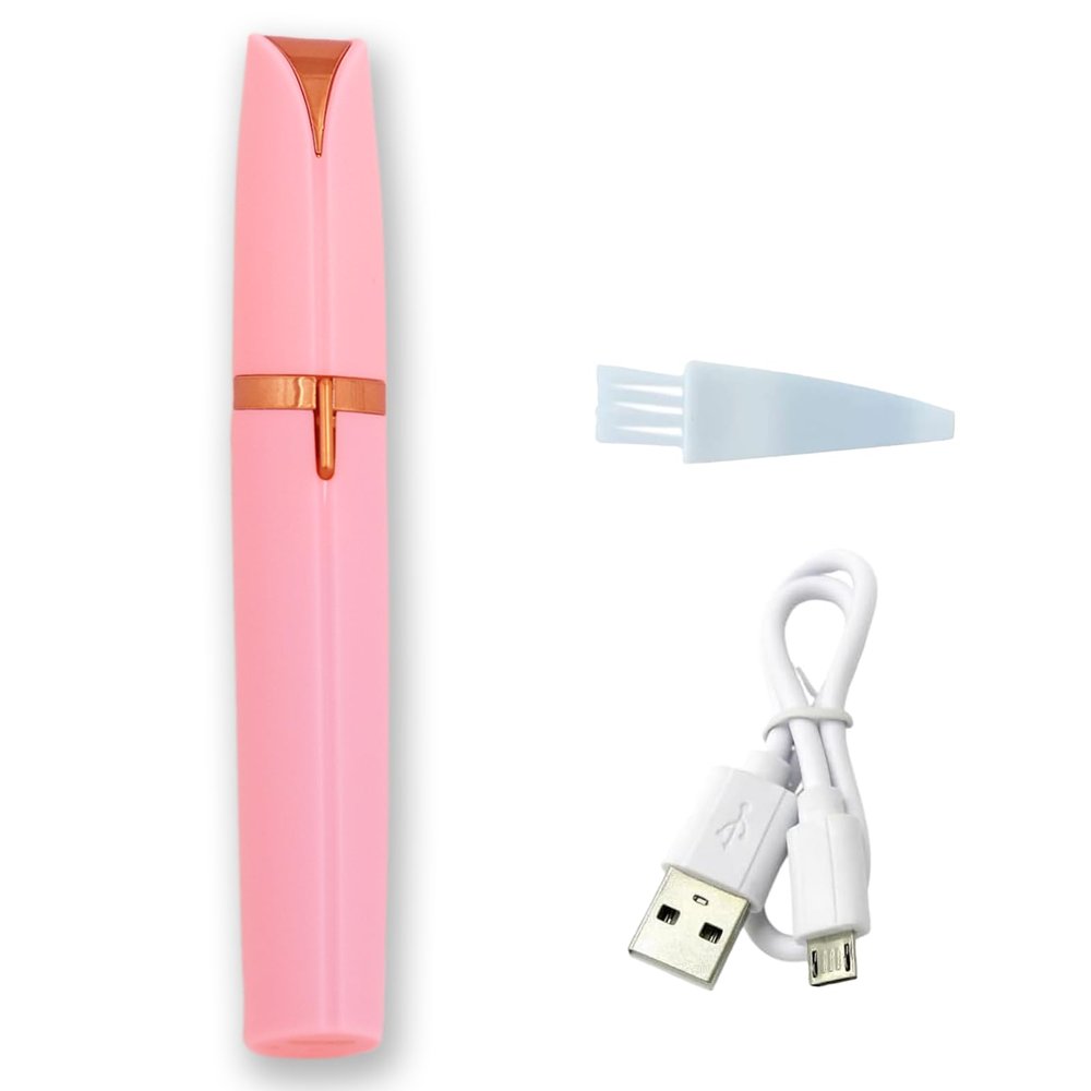 LiXiongBao USB Rechargeable Portable Electric Eyebrow Trimmer Pen for Women,Painless Precision Eyebrow Hair Remover, Safe Eyebrow Shaver Razor Tool for face Leg Lip Armpit Hand(Pink)