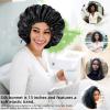 Satin Silk Bonnet for Curly Hair Bonnet Braid Bonnet for Sleeping Bonnets for Women Large Double-Layer Adjustable(2Pcs Black) view 4
