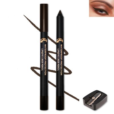 Brown Eyeliner Gel Pencil, Sharpenable Matte Eye Liner Pen Waterproof Smudge proof, Gel Cream Smooth Waterline Eyeliner Long Lasting, Eyeliner Makeup with Sharpener, High Pigmented Dineador De Ojos-02