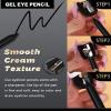 Brown Eyeliner Gel Pencil, Sharpenable Matte Eye Liner Pen Waterproof Smudge proof, Gel Cream Smooth Waterline Eyeliner Long Lasting, Eyeliner Makeup with Sharpener, High Pigmented Dineador De Ojos-02 view 3