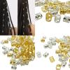 100pcs/set Golden Silver Hollow out Spiral Charms Hair Braid Dreadlock Beads Clips Cuffs Rings Jewelry Supplies view 2