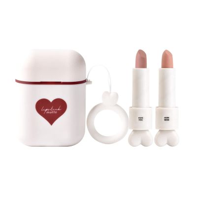Lipstick Makeup Set Long Lasting Velvet Moisturizing Lip Stain Earphone Dual Color Non Stick Cup Gift Kit For Girls