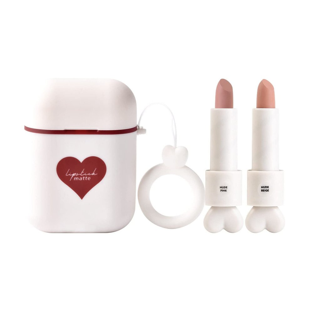 Lipstick Makeup Set Long Lasting Velvet Moisturizing Lip Stain Earphone Dual Color Non Stick Cup Gift Kit For Girls