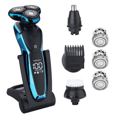BJFSEAFN Electric Shavers Shaving Machine Waterproof Beard Trimmer for Man USB Rechargeable Wet Dry Dual Use Razor(Blue)