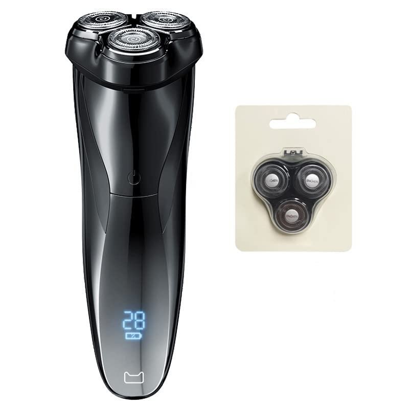 BJFSEAFN 3D Electric Shaver Razor for Men IPX7 Waterproof Wet Dry Dual Use LCD Display Face Beard Shaving Razor(Add 1 Razor Head)