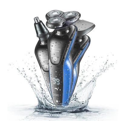 BJFSEAFN 3 in 1 Electric Shaver 3D Floating Beard Razor IPX4 Waterproof Rechargeable Nose Hair Trimmer Men Hair Cutting Machine(Blue)