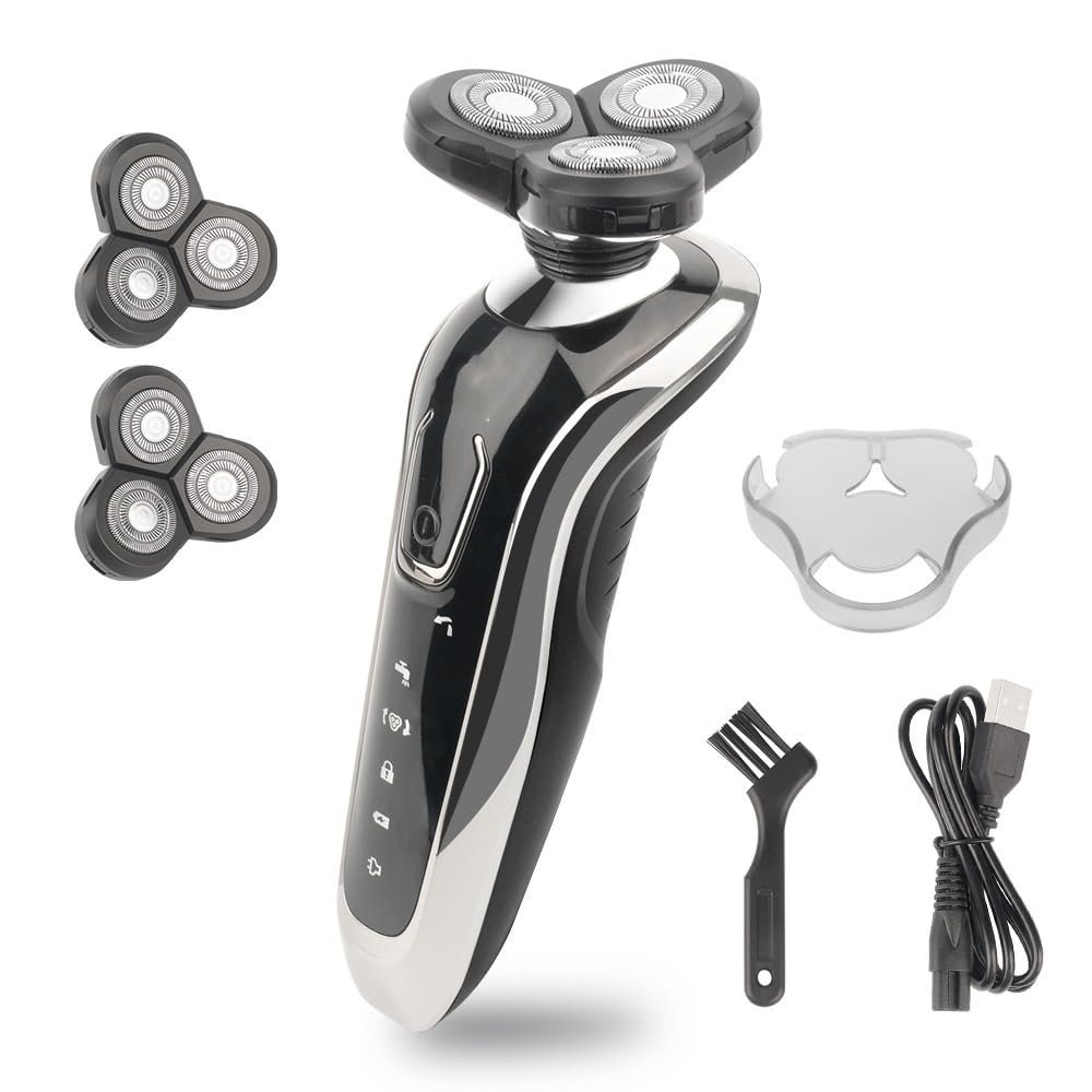 BJFSEAFN Powerful Shaver for Men Electric Shaver Beard Shaving Machine Electric Razor Rechargeable Waterproof(with Box 2 Heads)
