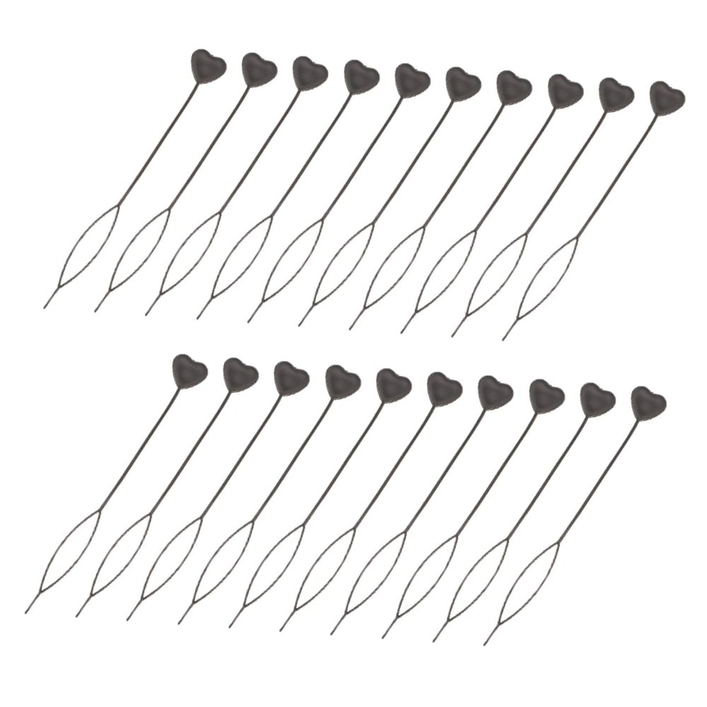 Didiseaon 20pcs Braid Maker Heart Design Hair Braid Tool Efficient Hair Applicator for Ponytail Styling and Bead Loading -shaped for Quick