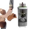 Electric Makeup Brush Cleaner, USB Plug Efficient Automatic Spinner Makeup Brush Holder Stand Women Lazy Makeup Brush Cleaner for Makeup Lovers & Professionals (Grey white, A) view 1