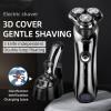BJFSEAFN Men's Electric Shaver Waterproof 3D Rotary Shaver Fast Rechargeable with Intelligent Cleaning System Facial Shaver view 2