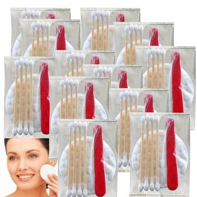 50Pcs Individually Wrapped Makeup Remover Pads Kit;Each Includes 2 Cotton Pads 4 Cotton Swabs and Nail File; Travel Facial Cotton Pads Vanity Kit - Face Lips Nails Makeup Removal Cleansing Outdoors